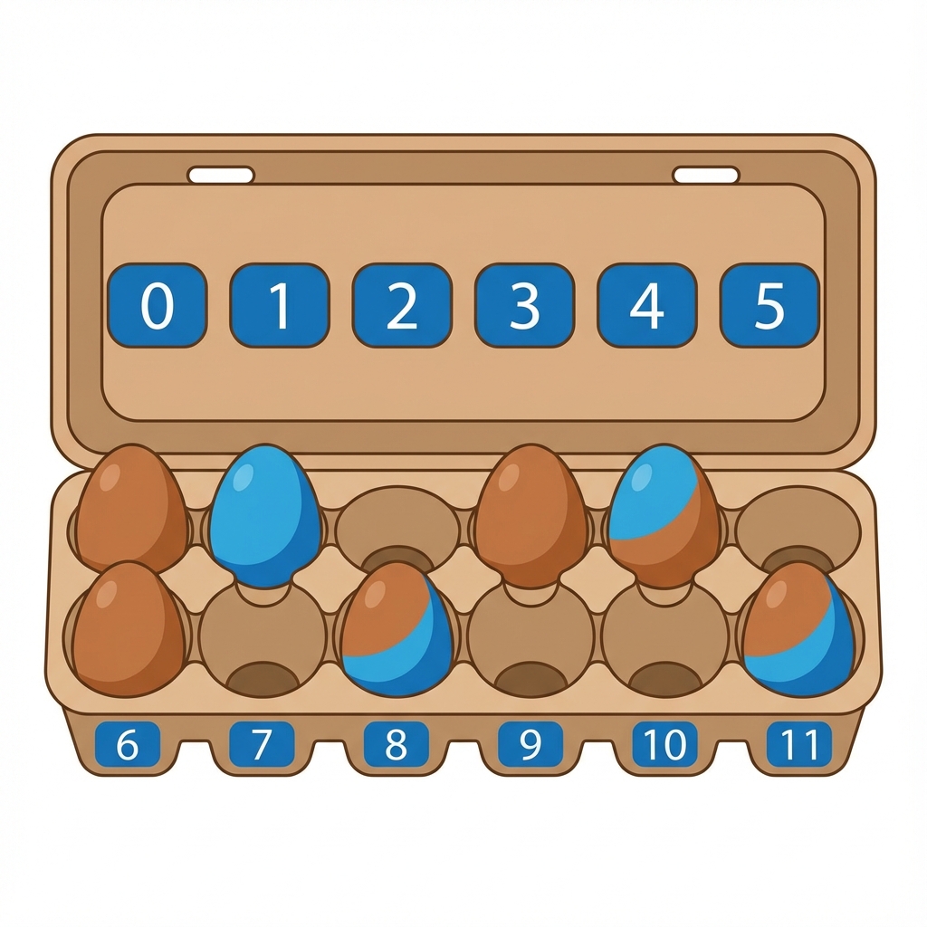 Egg carton with numbered slots