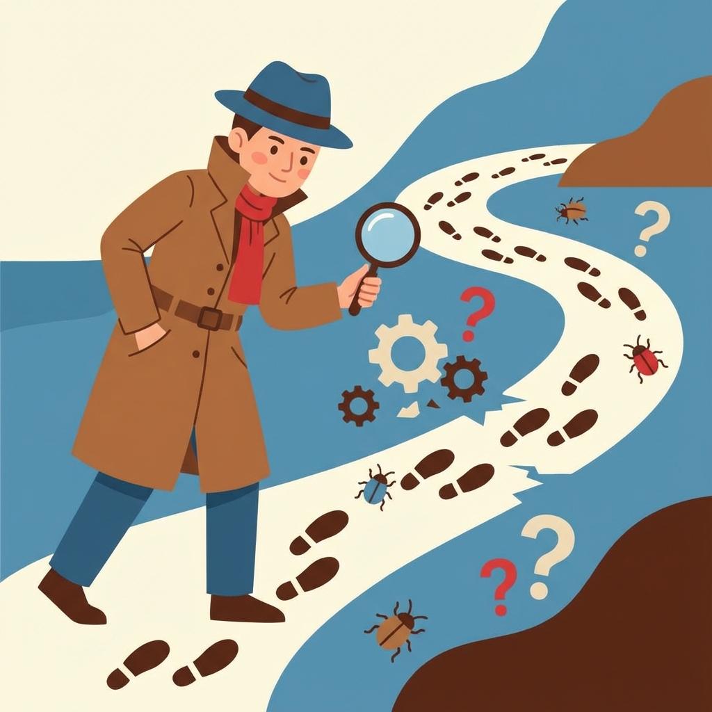 Detective examining clues