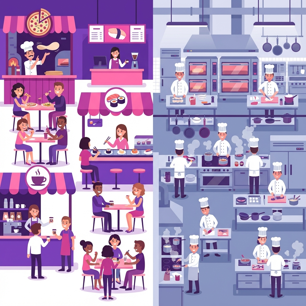 Food Court vs Kitchen comparison